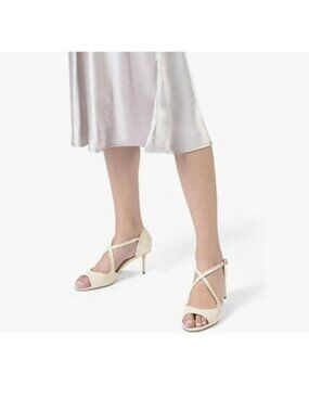 YDN Women Sexy Thin High Heeled Sandals Open Toe Cross Strap Pump Buckle Nude